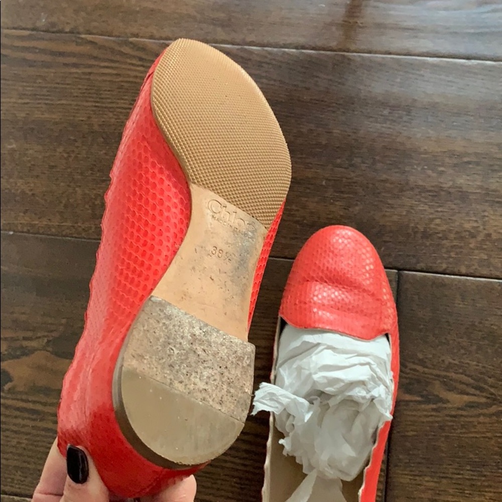 Chloè Scalloped Coral Flats 38.5 - Picture 2 of 5